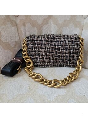 NWT MONTANA WEST CLASSIC TWEED PURSE BAG CLUTCH CONVERTIBLE CROSSBODY CHAIN